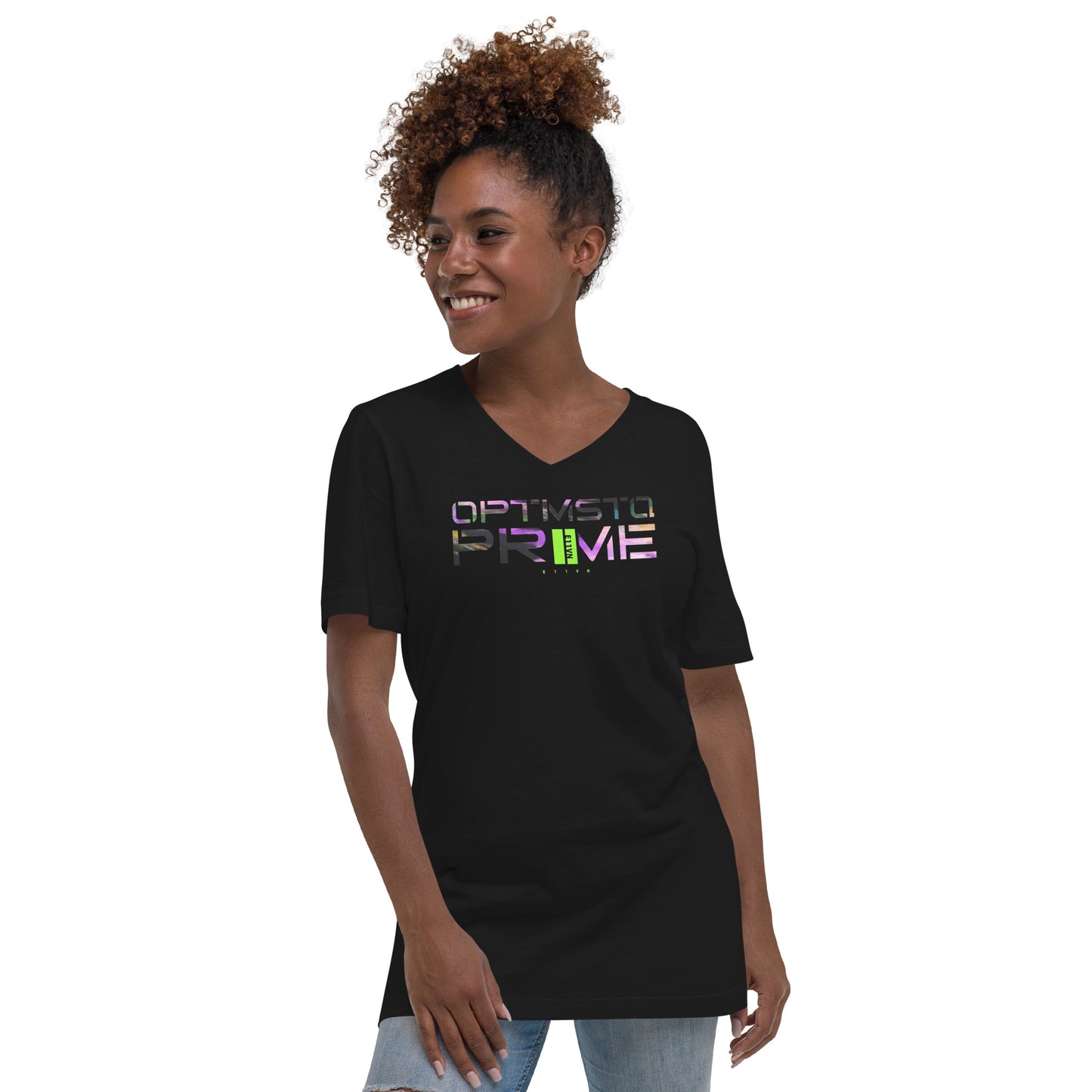 Optimstq PrIIMe Women's V-Neck T-Shirt